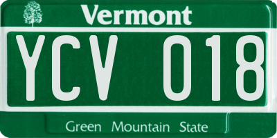 VT license plate YCV018