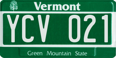 VT license plate YCV021