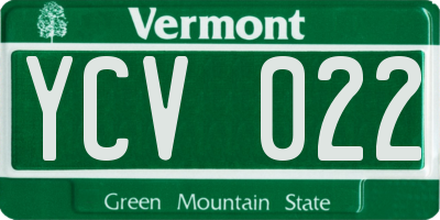 VT license plate YCV022