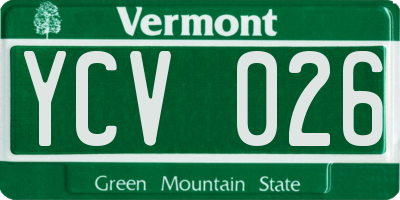 VT license plate YCV026