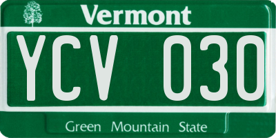 VT license plate YCV030
