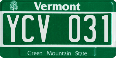 VT license plate YCV031