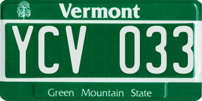 VT license plate YCV033