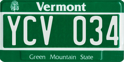 VT license plate YCV034