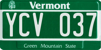 VT license plate YCV037