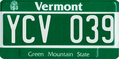 VT license plate YCV039