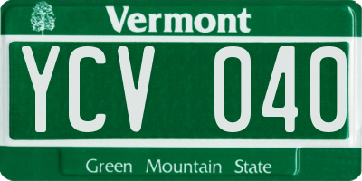 VT license plate YCV040