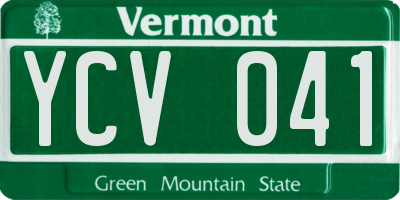 VT license plate YCV041