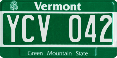 VT license plate YCV042
