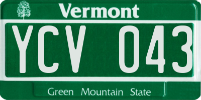 VT license plate YCV043