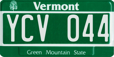 VT license plate YCV044