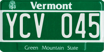 VT license plate YCV045
