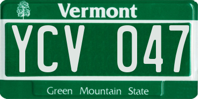 VT license plate YCV047