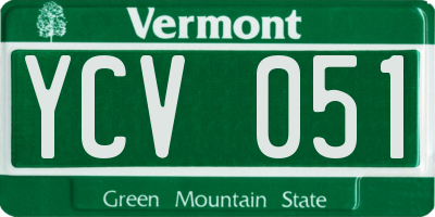 VT license plate YCV051