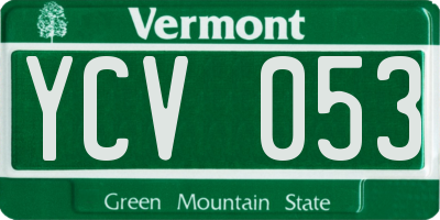 VT license plate YCV053
