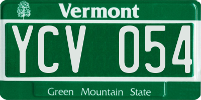 VT license plate YCV054