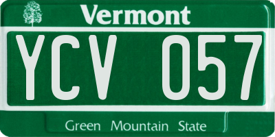 VT license plate YCV057