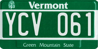 VT license plate YCV061