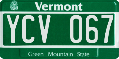 VT license plate YCV067