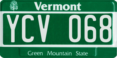 VT license plate YCV068