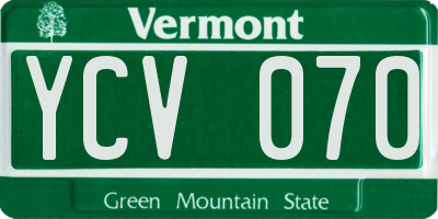 VT license plate YCV070