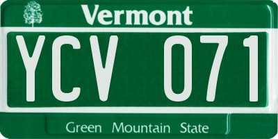 VT license plate YCV071