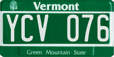 VT license plate YCV076