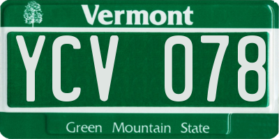 VT license plate YCV078