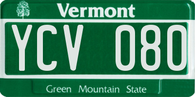 VT license plate YCV080