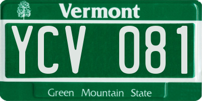 VT license plate YCV081