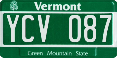 VT license plate YCV087