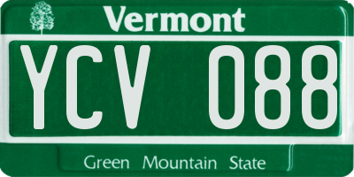 VT license plate YCV088