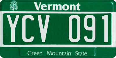 VT license plate YCV091
