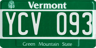 VT license plate YCV093