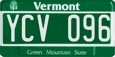 VT license plate YCV096