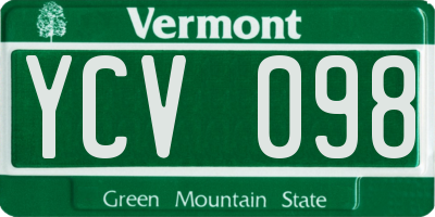 VT license plate YCV098