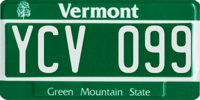 VT license plate YCV099
