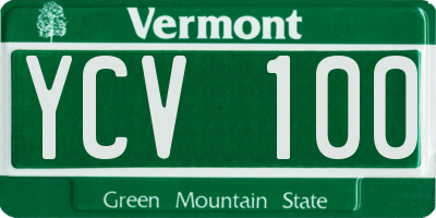 VT license plate YCV100