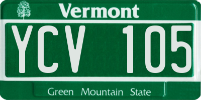 VT license plate YCV105