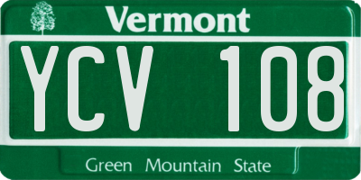 VT license plate YCV108