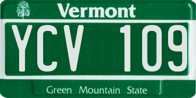 VT license plate YCV109