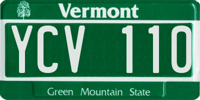 VT license plate YCV110
