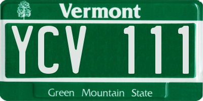 VT license plate YCV111