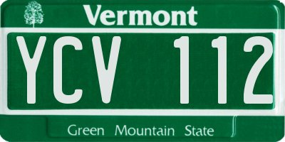 VT license plate YCV112