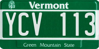 VT license plate YCV113