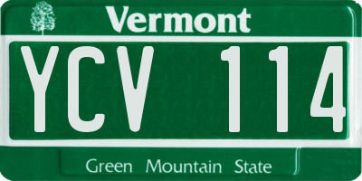 VT license plate YCV114