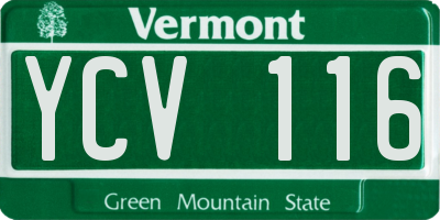 VT license plate YCV116