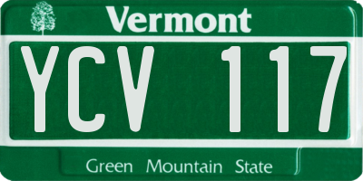 VT license plate YCV117