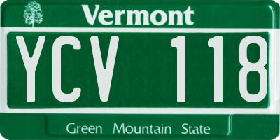 VT license plate YCV118