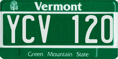 VT license plate YCV120